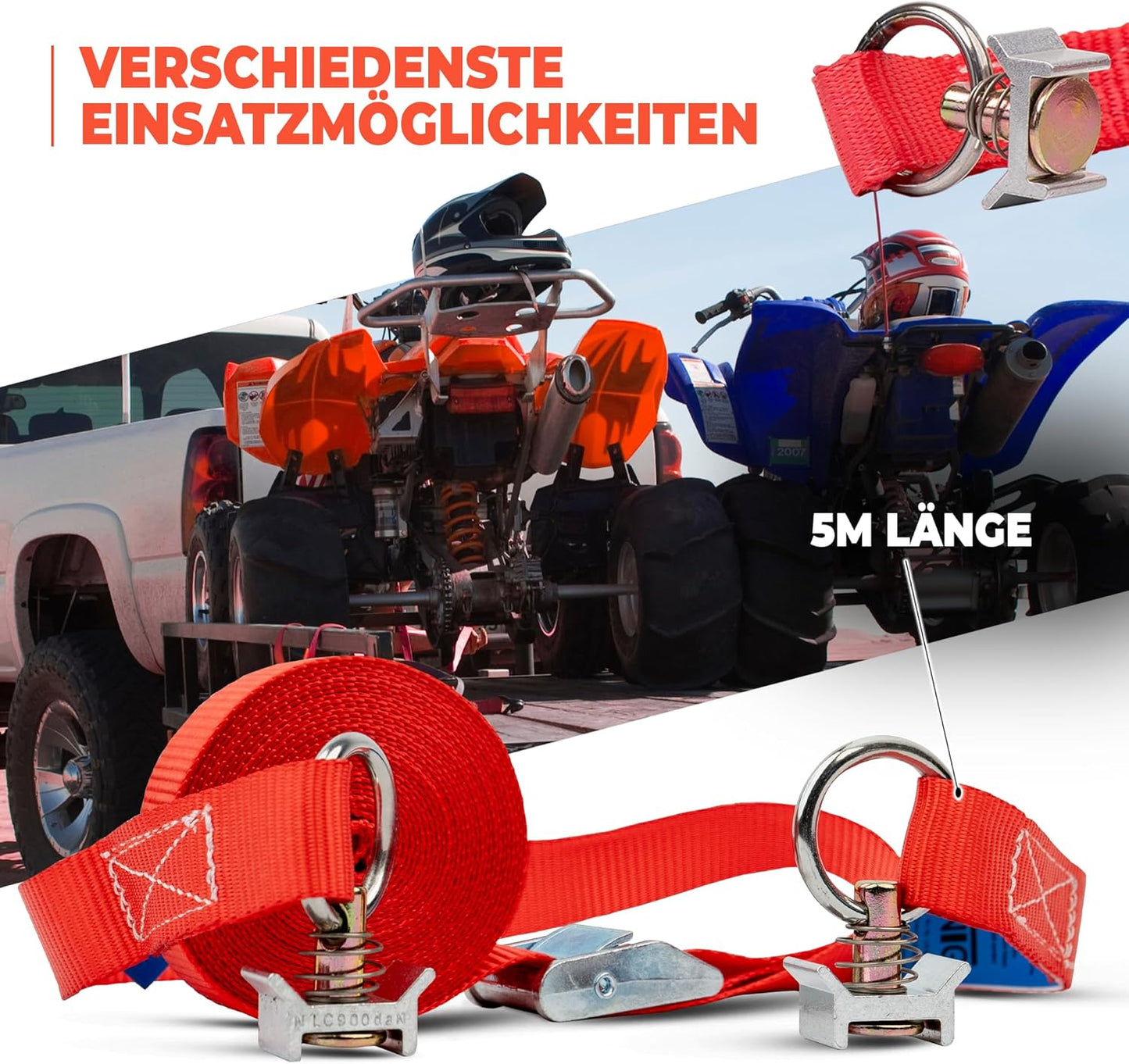 Spanngurt-Set mit Klemmschloss, 10 Stück