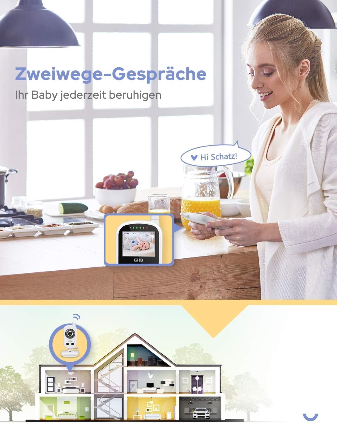 Babyphone mit Kamera und Gegensprechfunktion