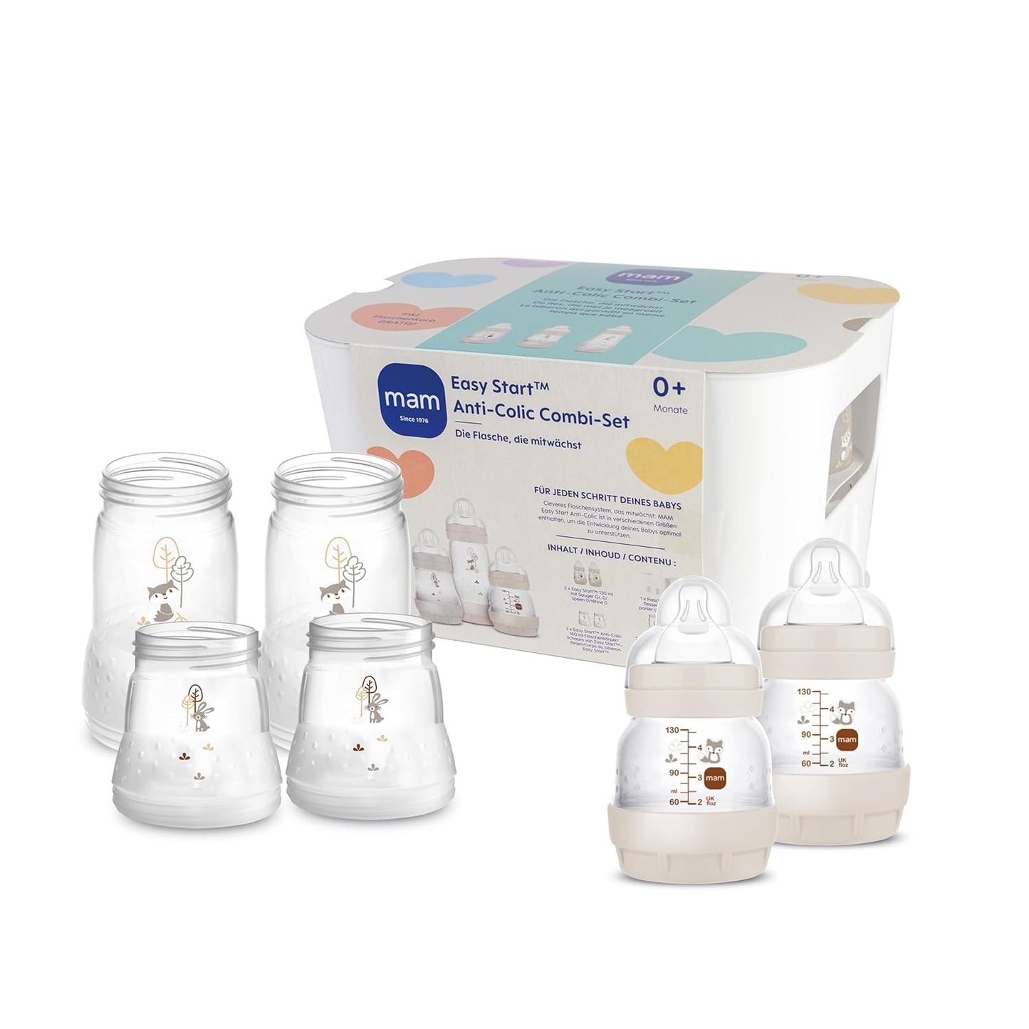 Anti-Kolik Babyflaschen-Set, Easy Start Combi Set