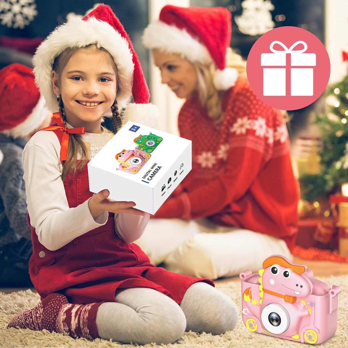 Kinderkamera Dinosaurier, Rosa