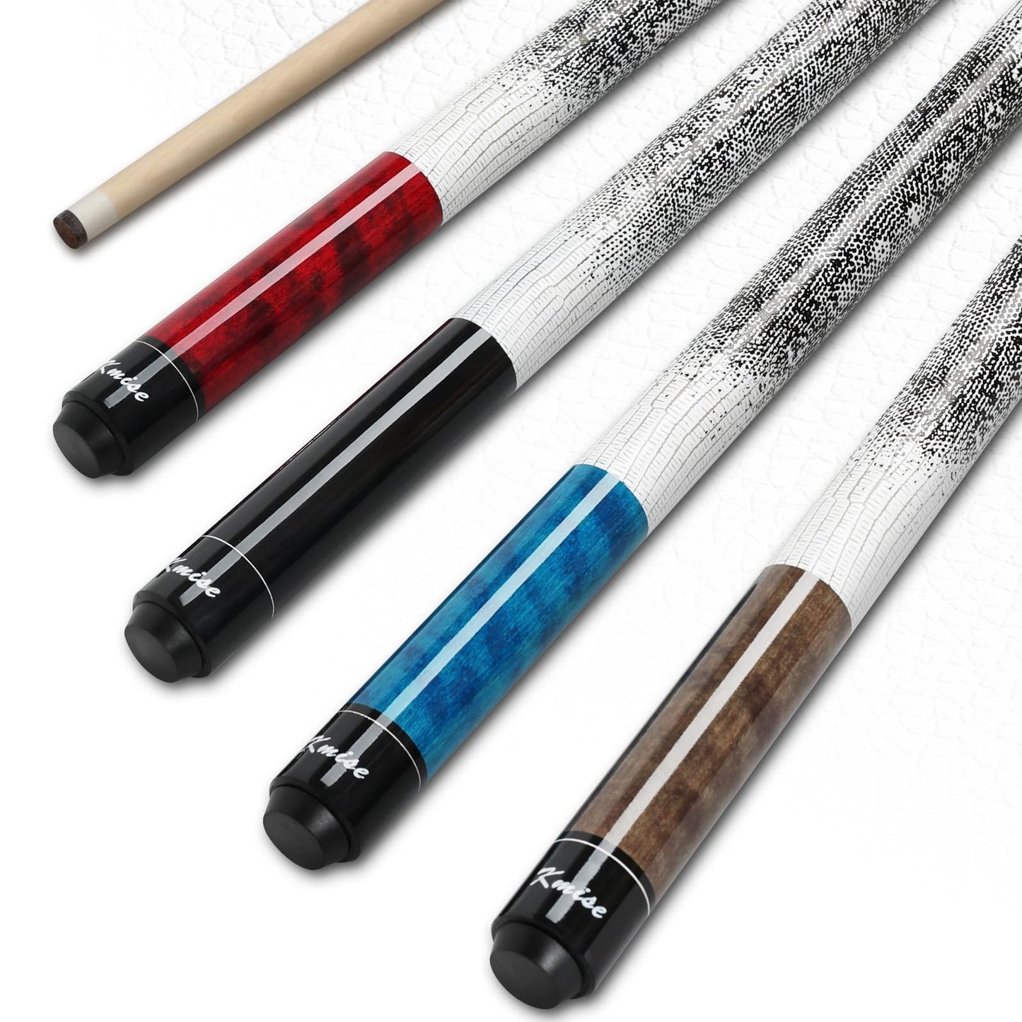 4-teiliges Billardqueue-Set, Naturholz