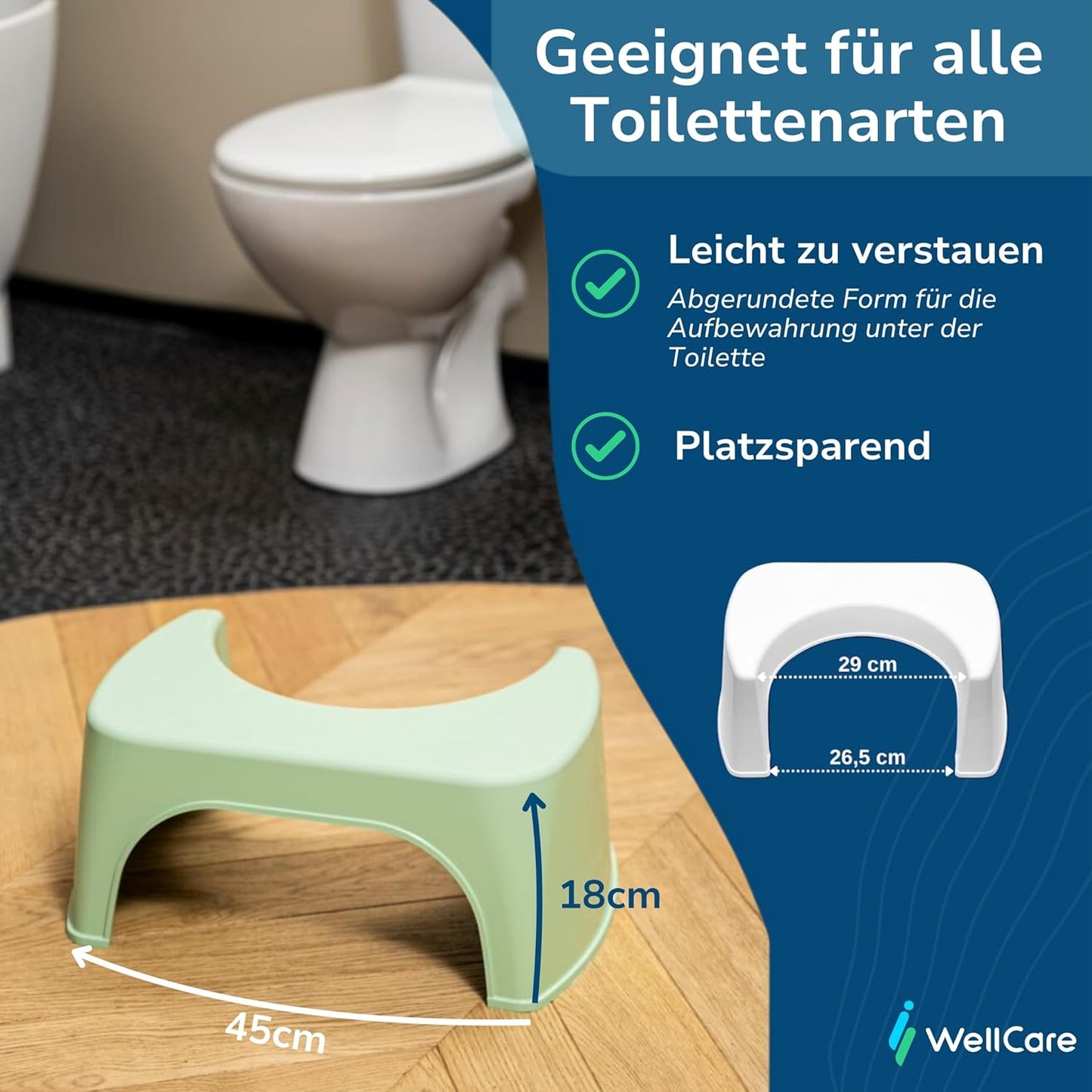 Toilettenhocker, Grün