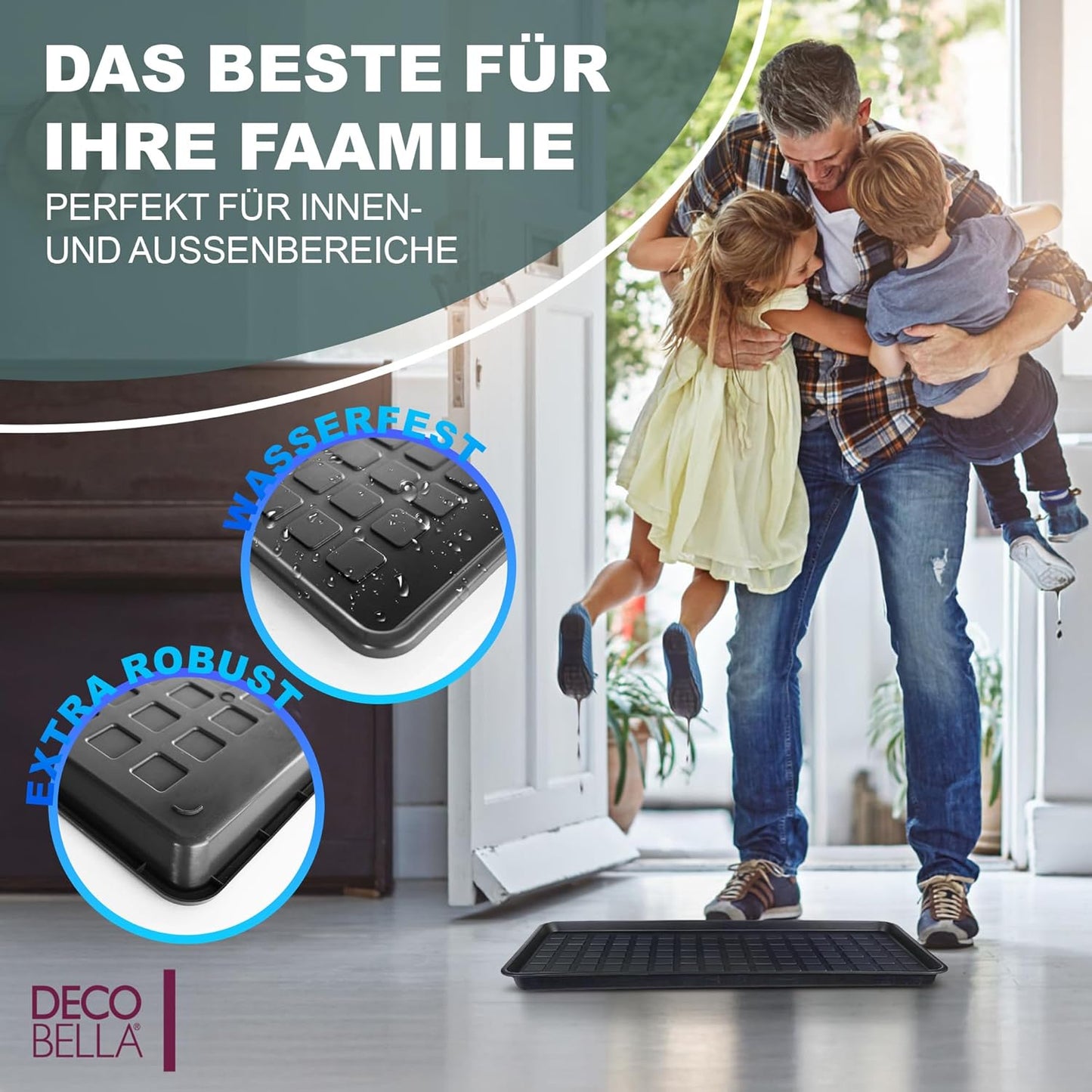 2 Stück Schuhabtropfschale | Schuhtablett Grau | 70x35x3 cm Schuhwanne, 2 Stück (70 x 35 x 3 cm)