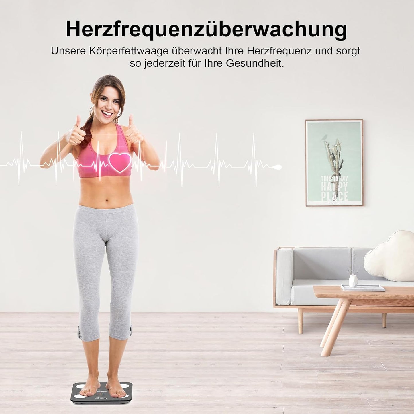 Körperfettwaage, 280 Marmor schwarz