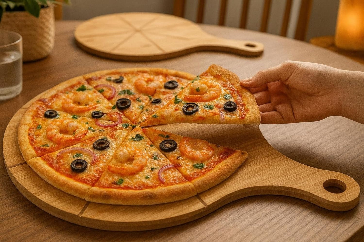 Pizzateller-Set mit Griff, 6er Set