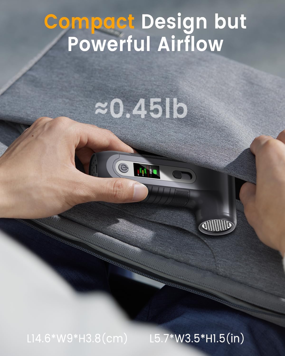 Elektrisches Staubgebläse W06, 200000 RPM mit HD-Display, Silber