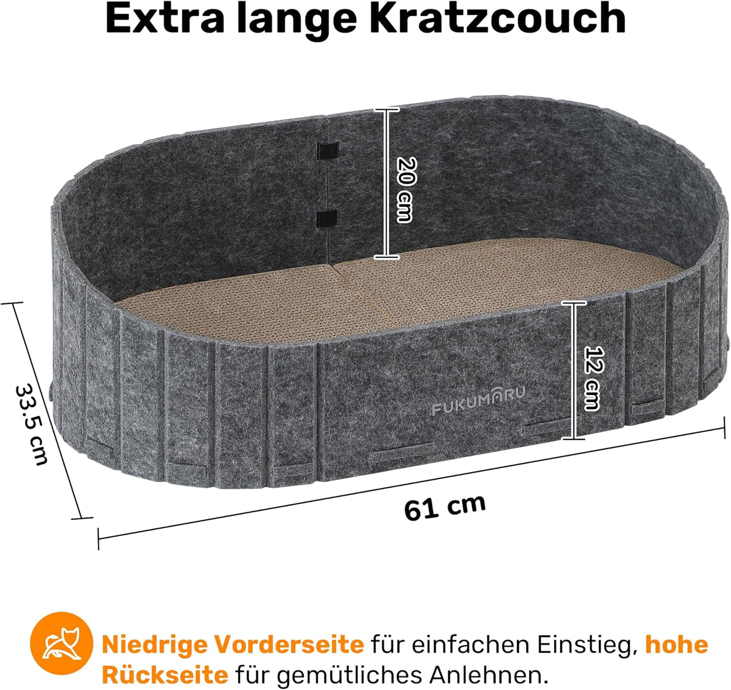 Kratzbrett in Sofa-Form, Dunkelgrau