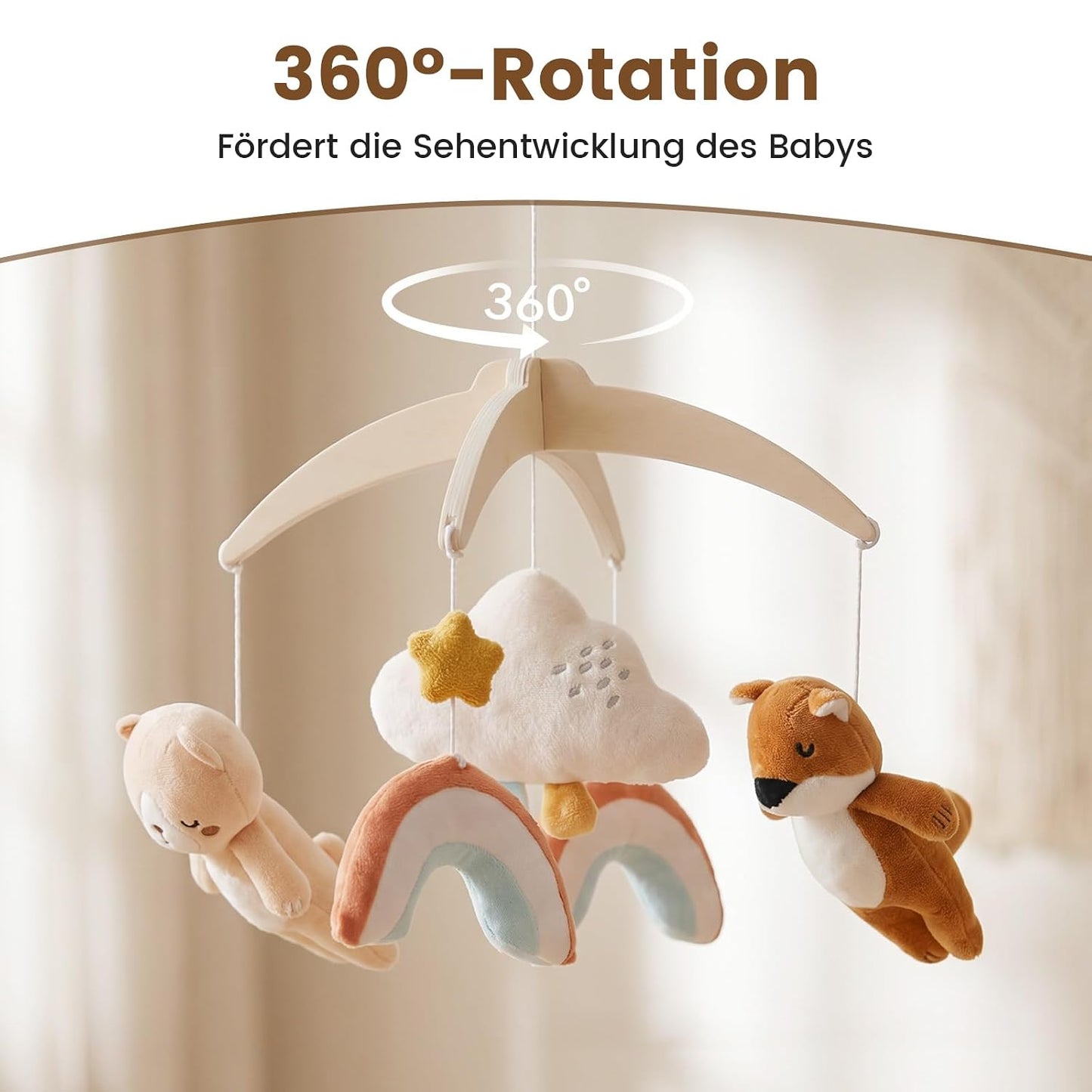 Babybett Mobile, Regenbogen