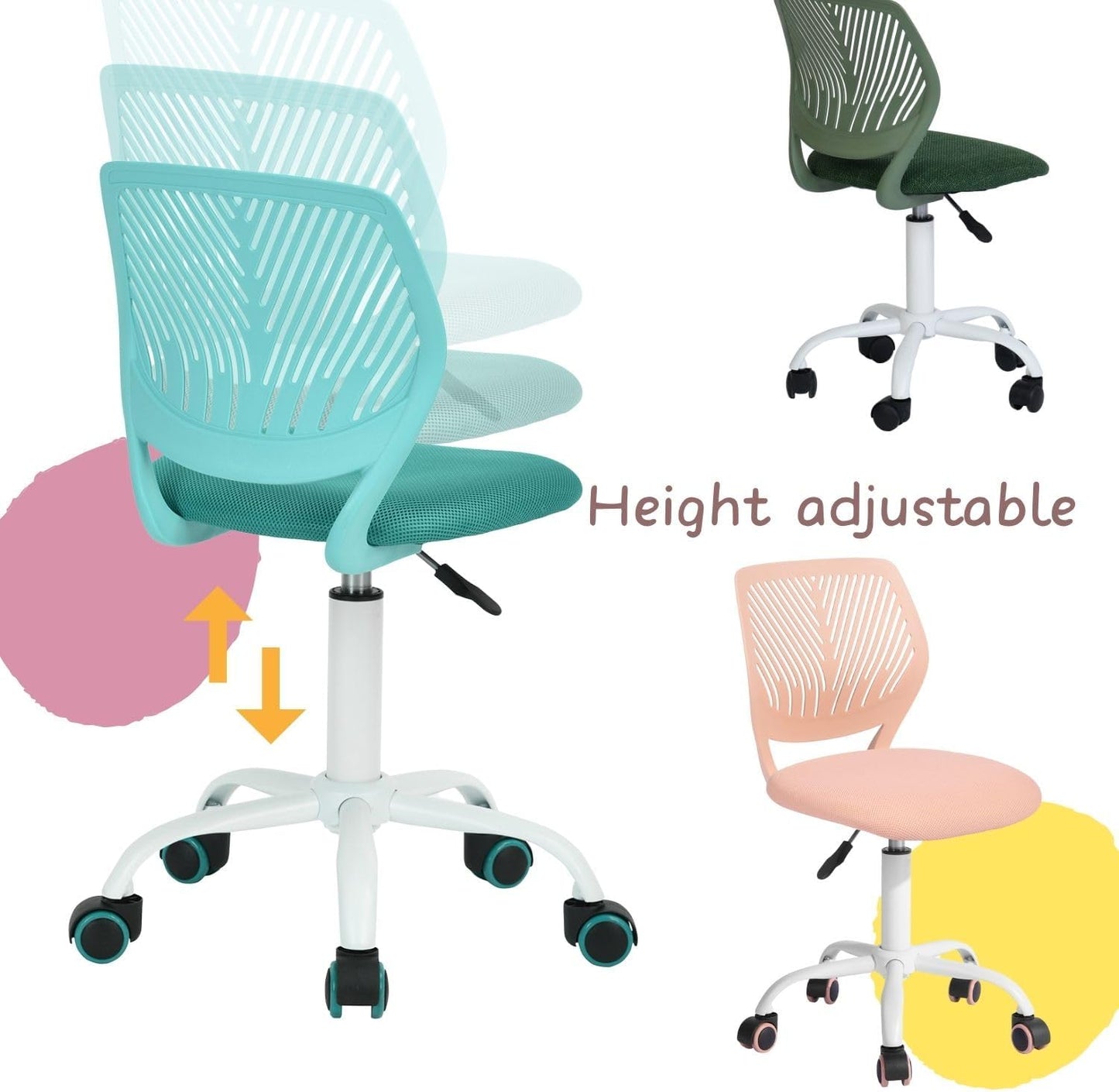 Ergonomischer Kinder-Drehstuhl, Candy-pfirsich
