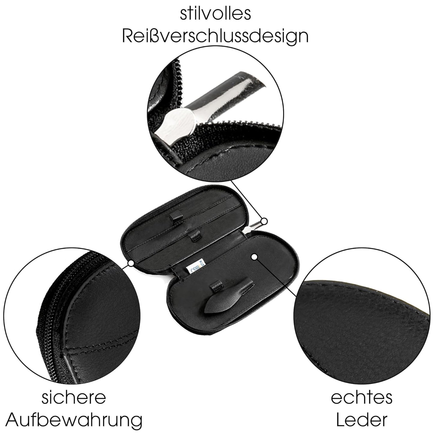 Nageletui für 5 Instrumente, Schwarz