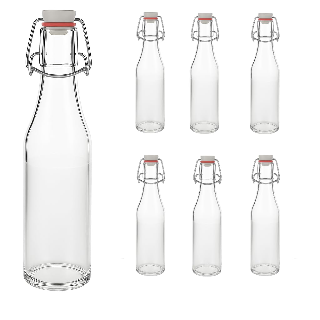 6er-Set Bügelflaschen, Weiss 330 ml 6