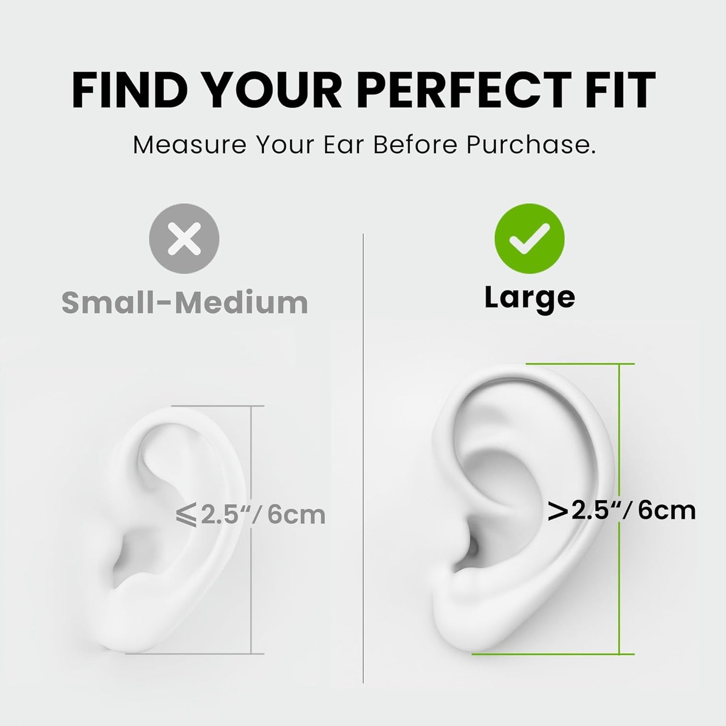 Resolve Open-Ear Kopfhörer, Lightning (iPhone 5-14) Schwarz – Gross (Ohrlänge über 6,3 cm)