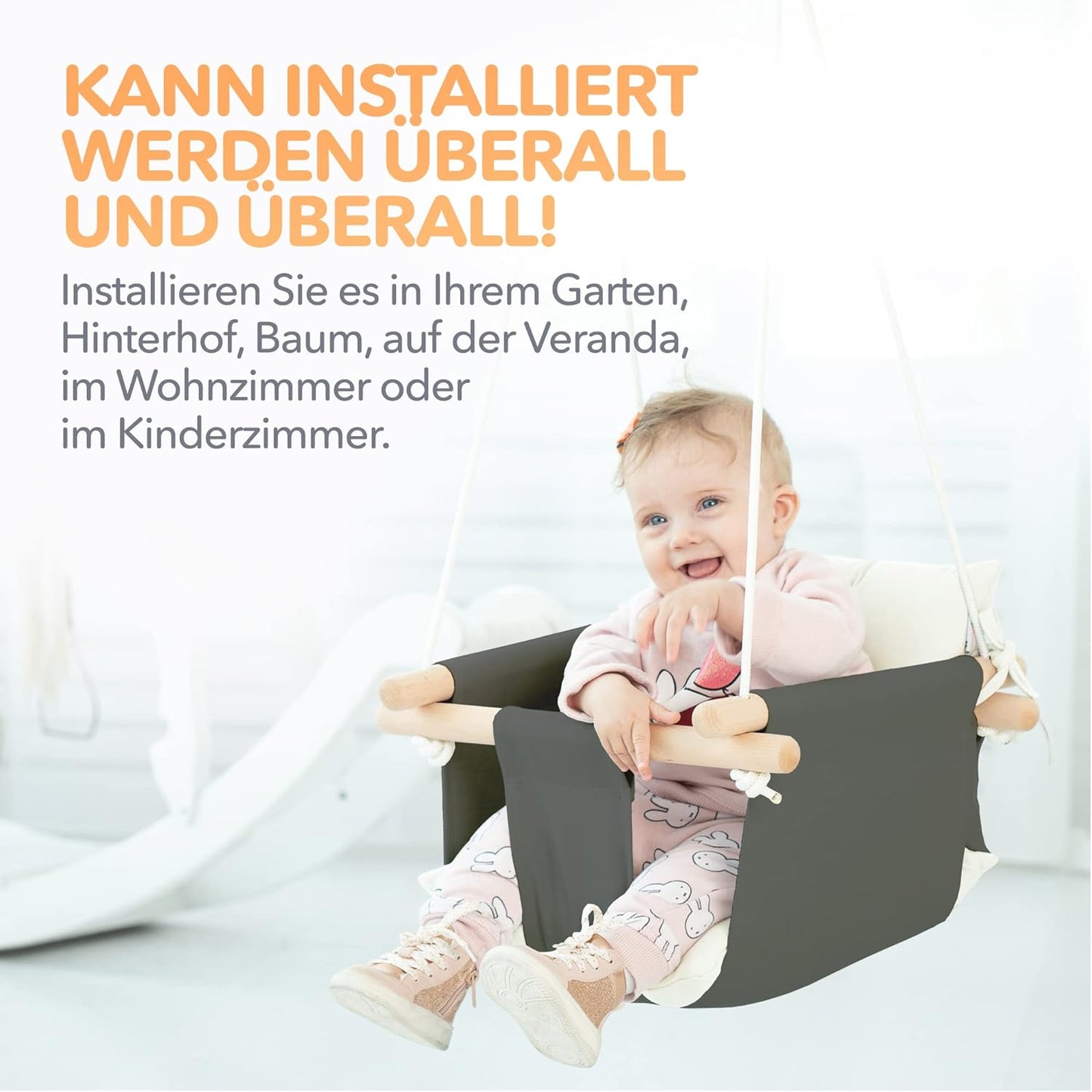 Babyschaukel, Dunkelgrau