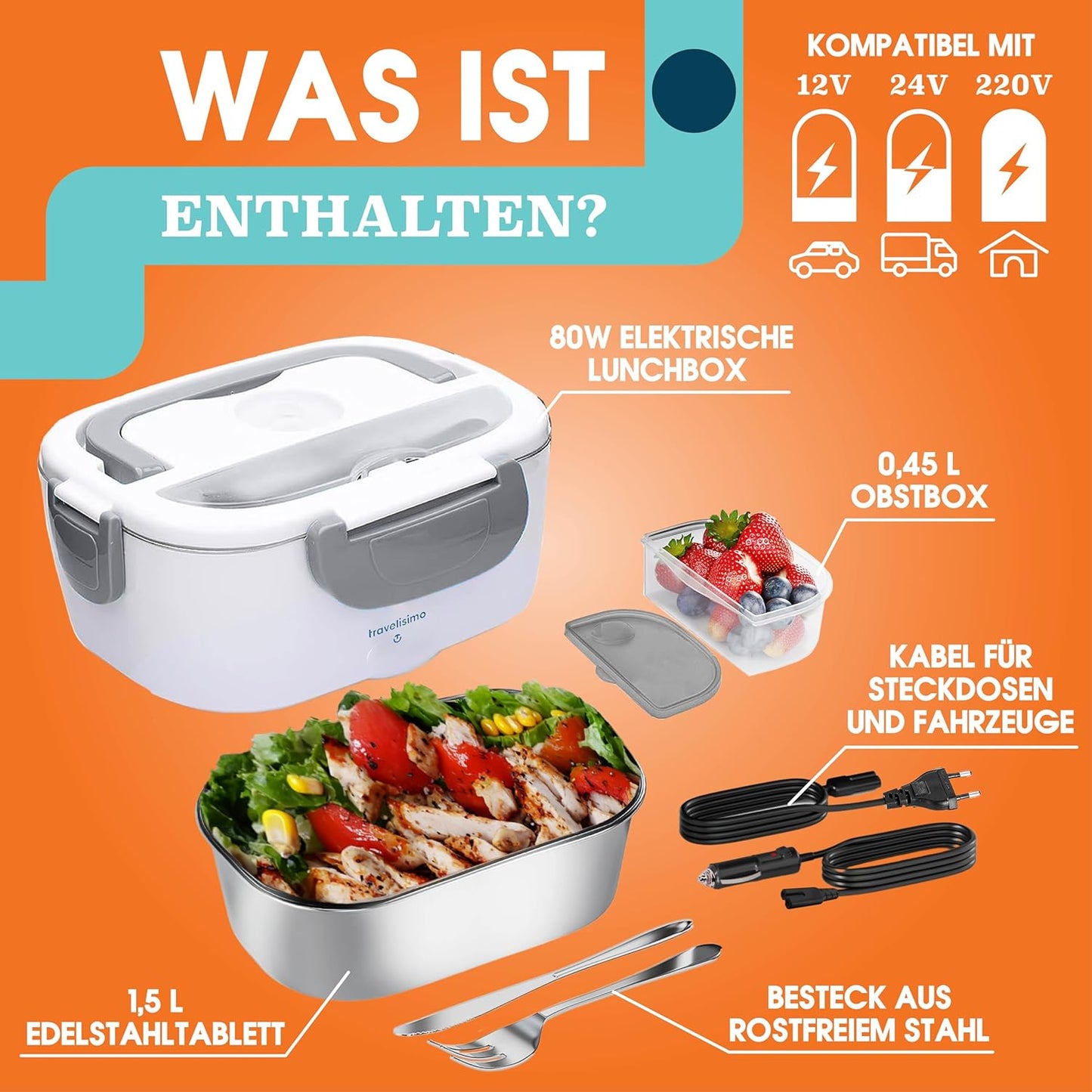Elektrische Lunchbox, Grau