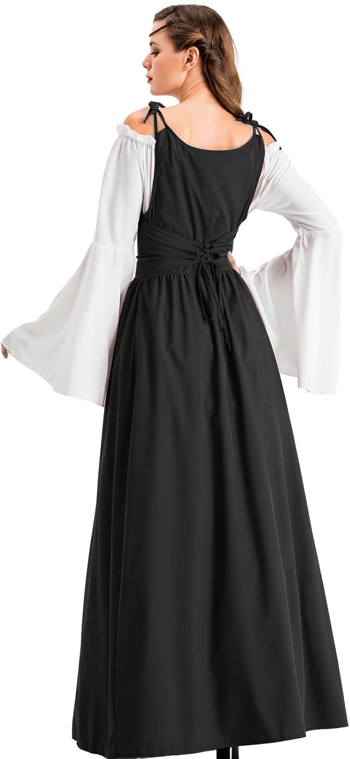 Damenkostüm – Mittelalterkleid, Schwarz XL
