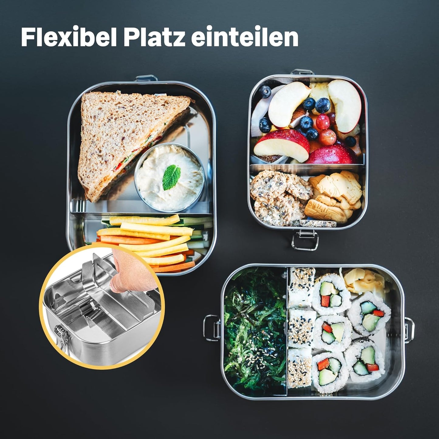 Edelstahl Lunchbox, 1400ml