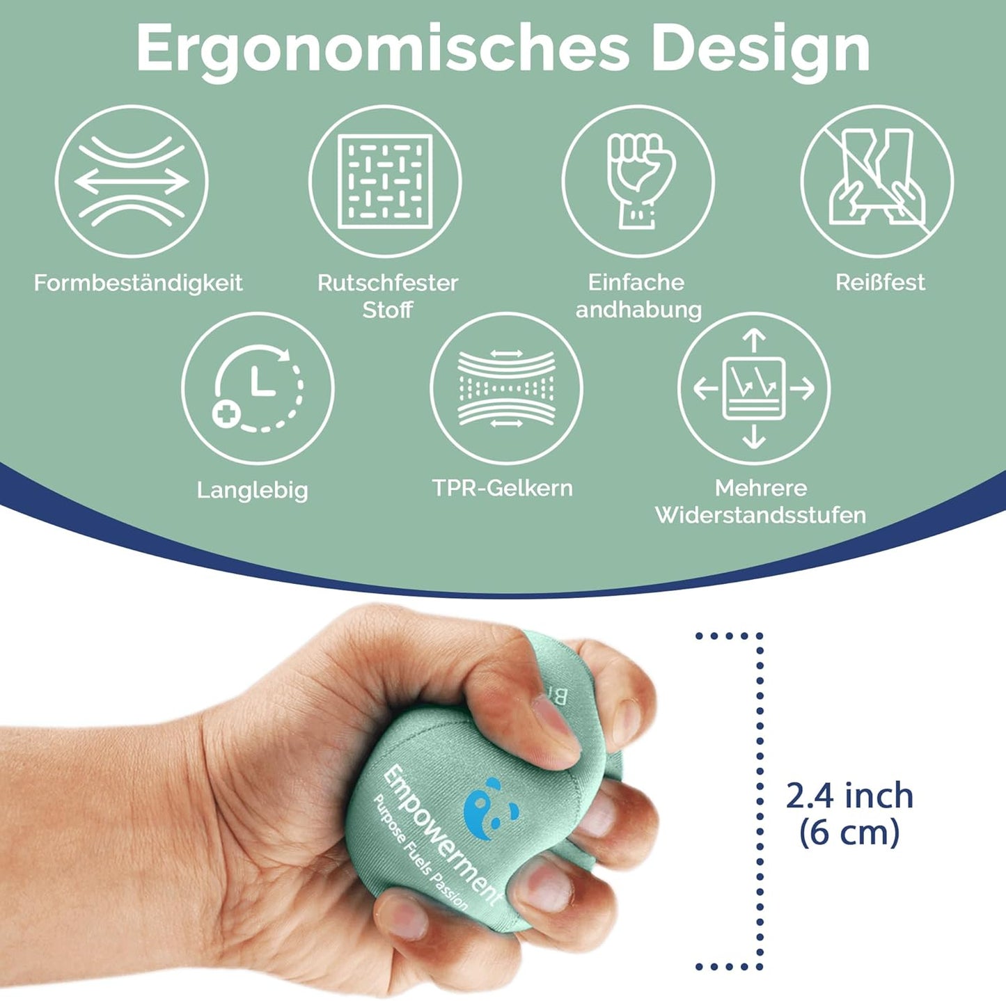 3er-Set Gel-Stressball, Rosé, Mintgrün, Pflaume