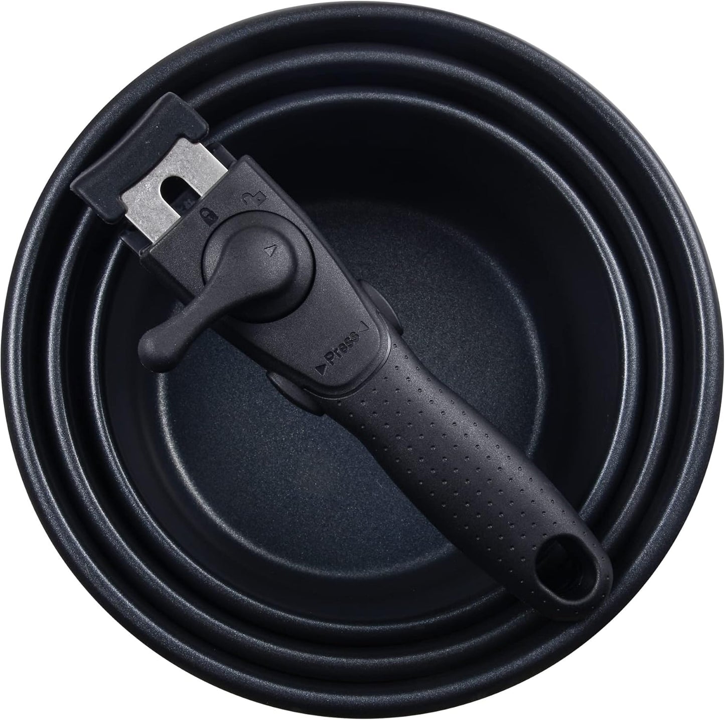 Click&Cook 4-teiliges Topfset mit abnehmbaren Griffen