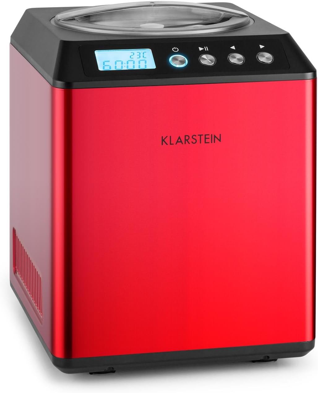 Vanilla Sky Eismaschine mit Timer und LED-Display, 2 L, Rot