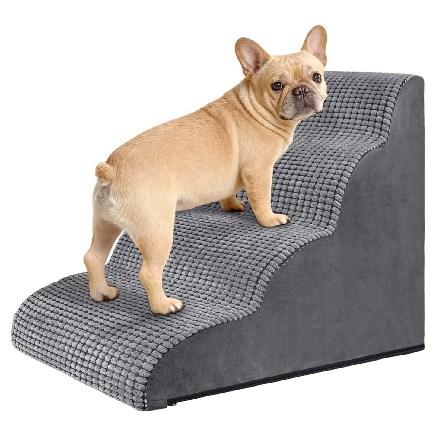 Haustiertreppe, 4 Stufen Grau Hundetreppe
