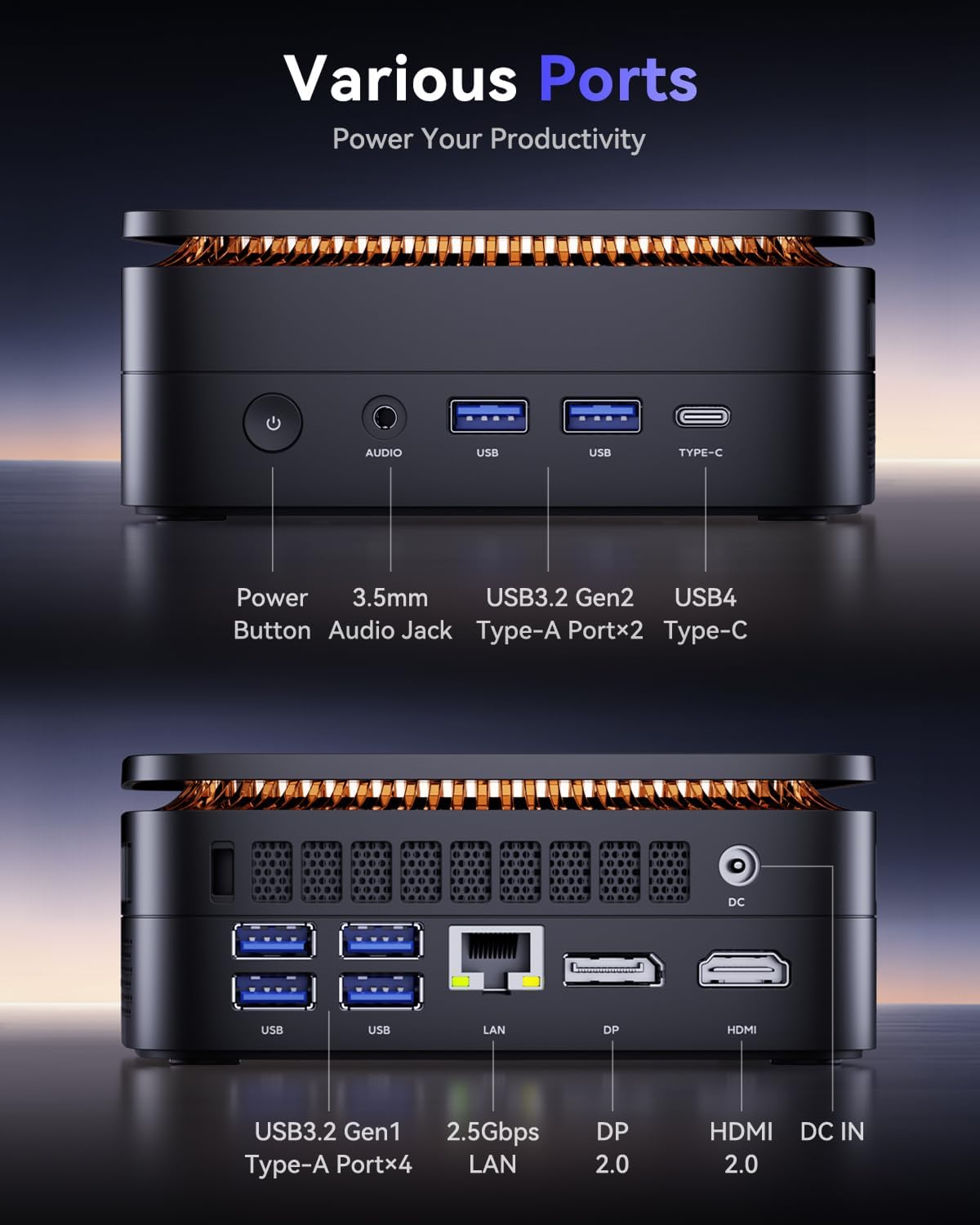 Mini Gaming PC Ryzen 9 8945HS, AMD Ryzen 9 8945HS/32GB+1TB