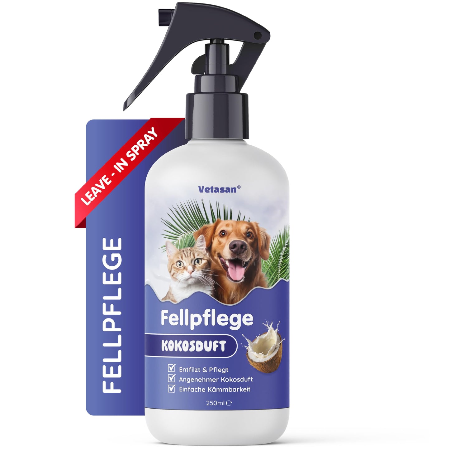 Fellpflege-Spray mit Bürste, 250ml + Fellbürste