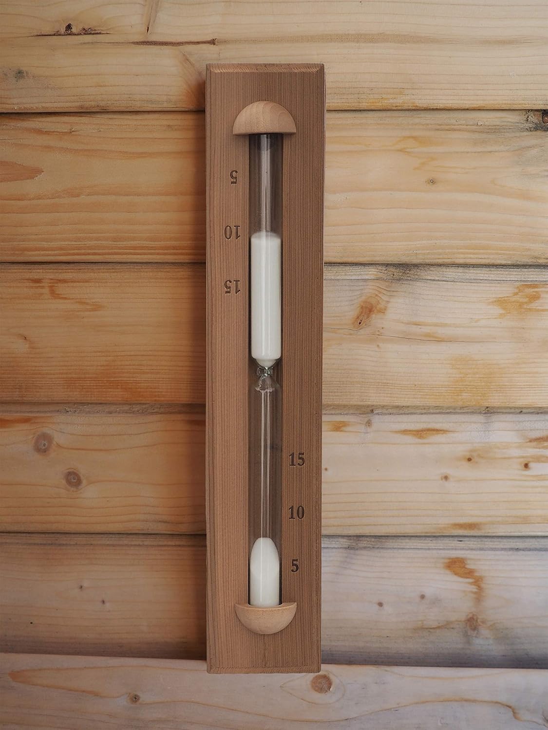 Rotierender Sauna-Sandtimer für 15 Minuten, 15 Minutes Weiss
