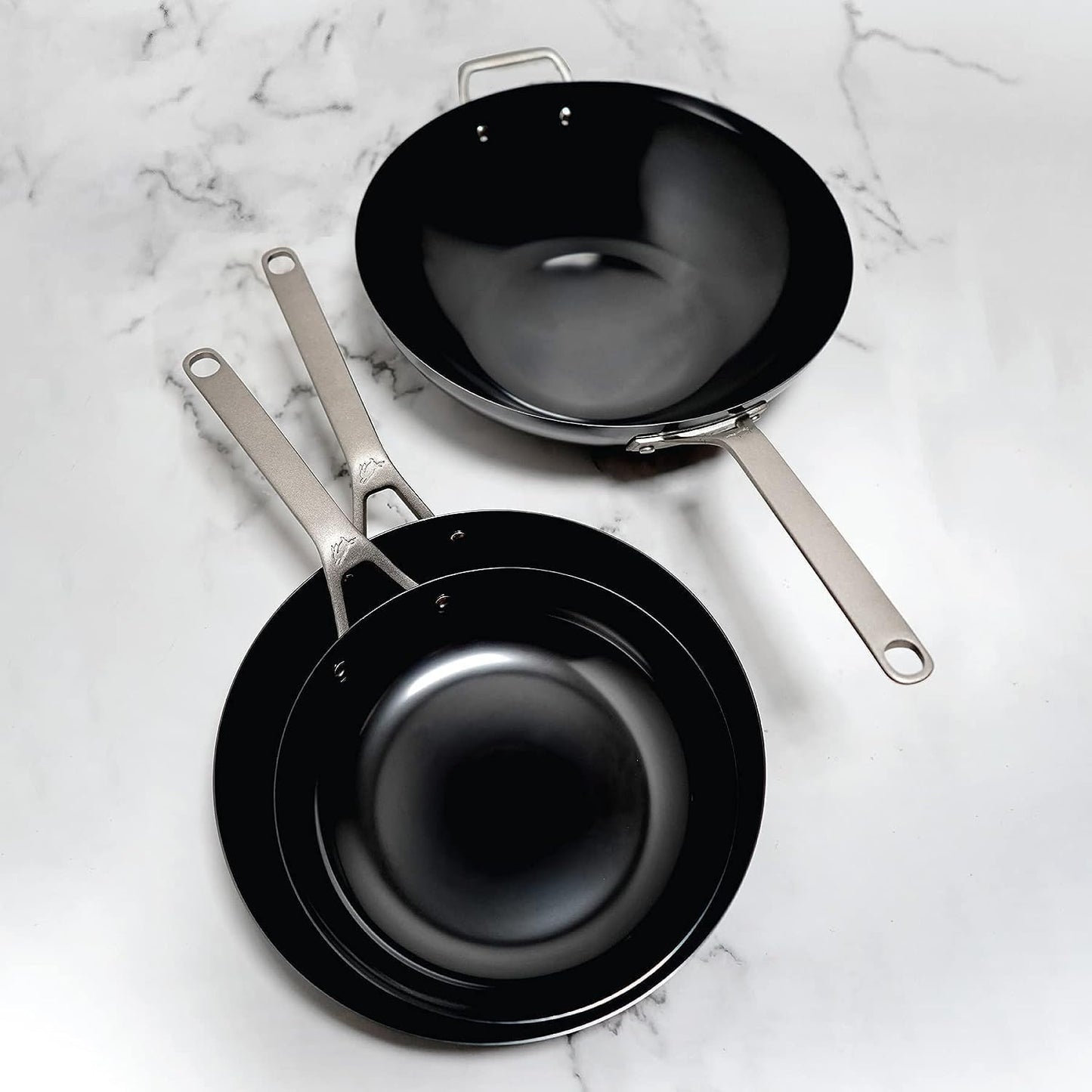 Nitri-Black Karbonstahl-Wok, 35 cm, Induktionsgeeignet, 35cm / 14-Inch