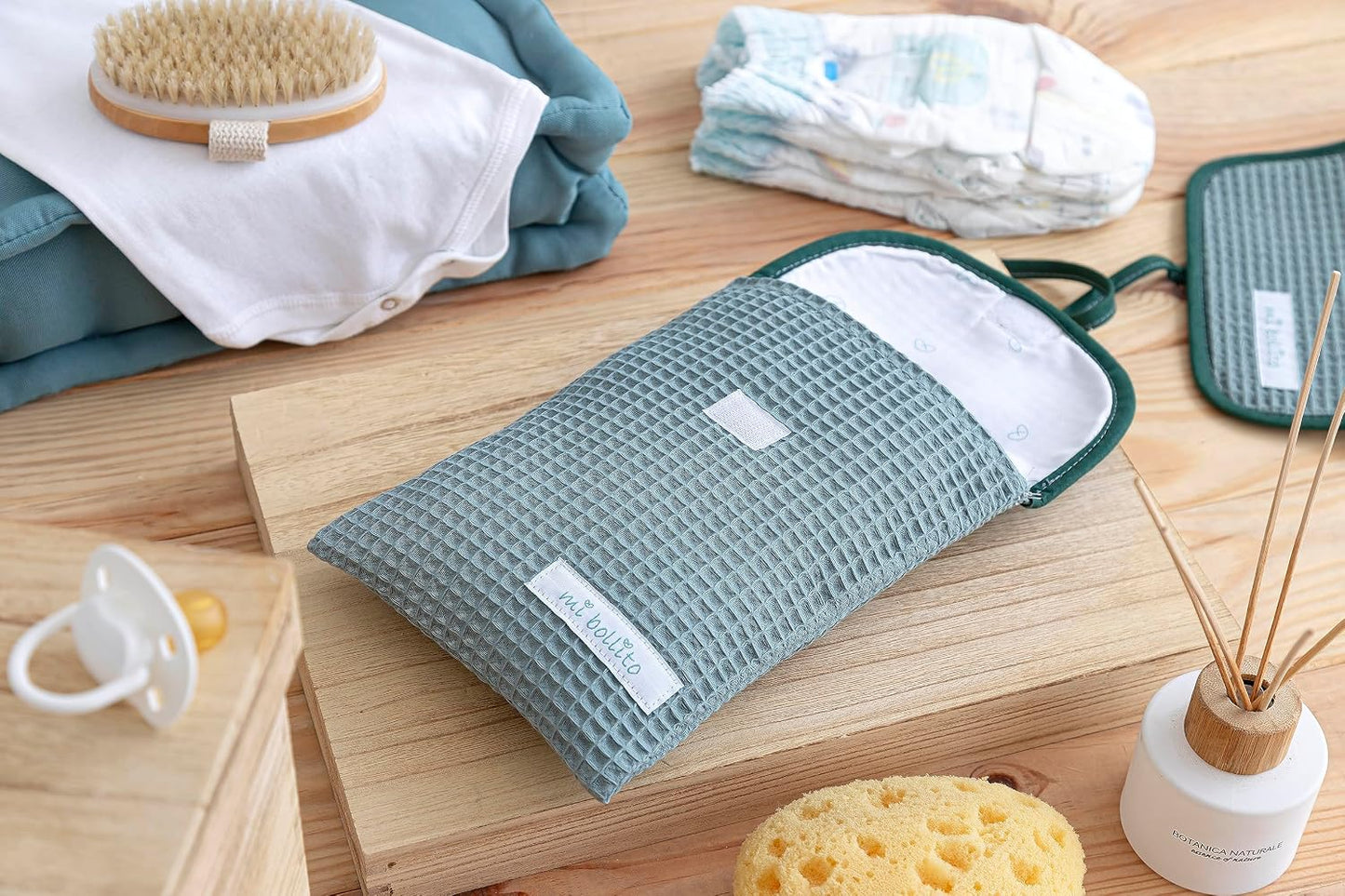 Wickelunterlagen-Set mit Tasche, Grün