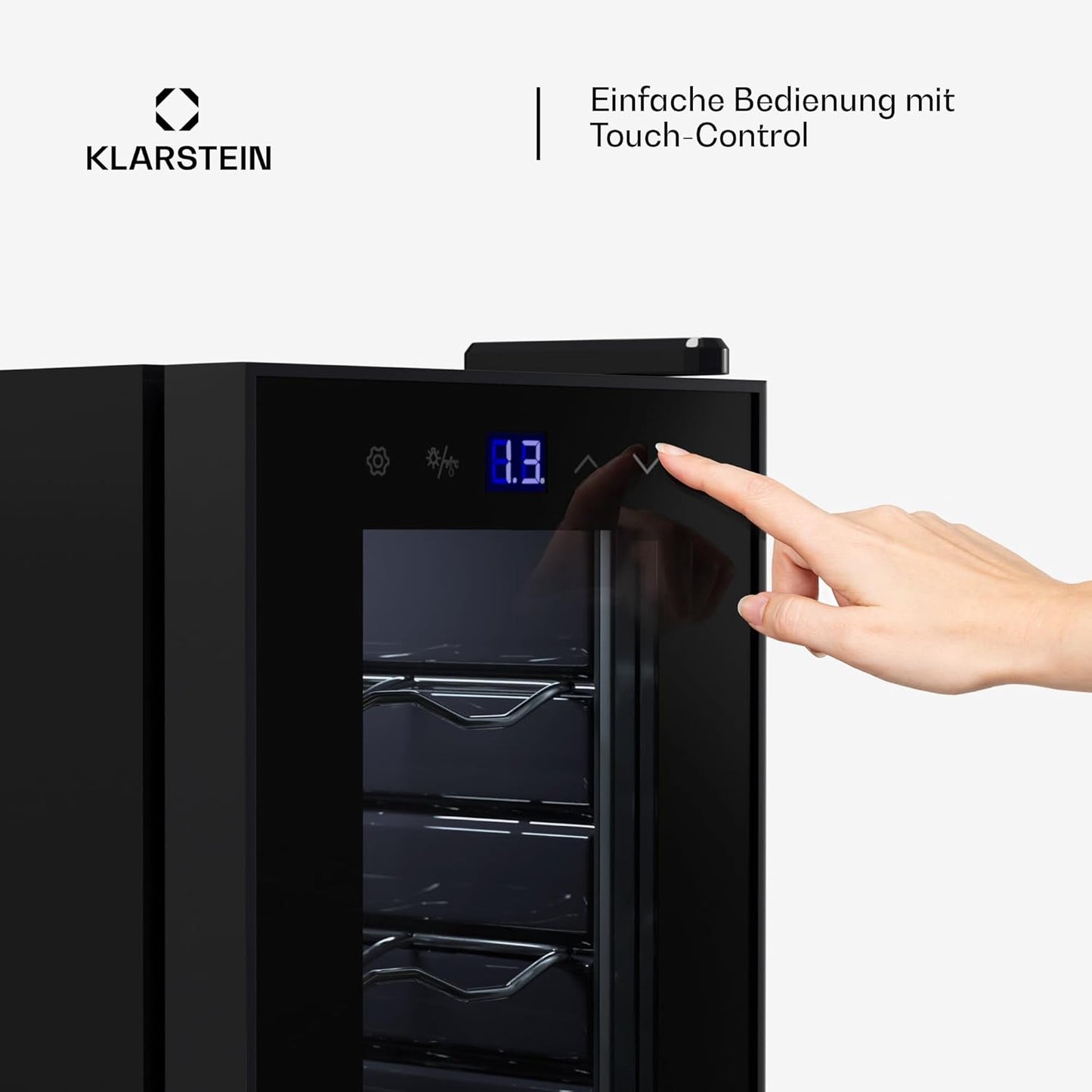 Weinkühlschrank für 18 Flaschen, Eine Zone schlank / 18 Flaschen / Schwarz