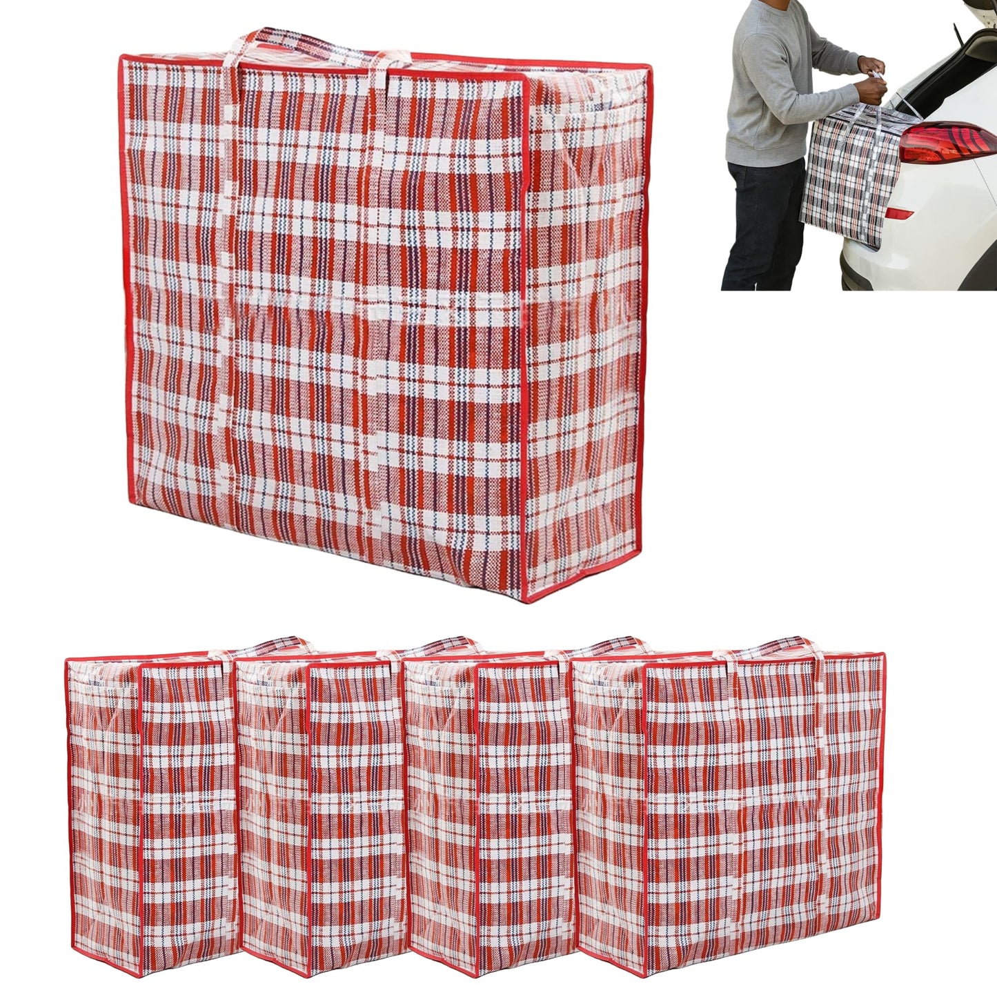 5-teiliges Umzugstaschen-Set, 140L, Rot 5er Set