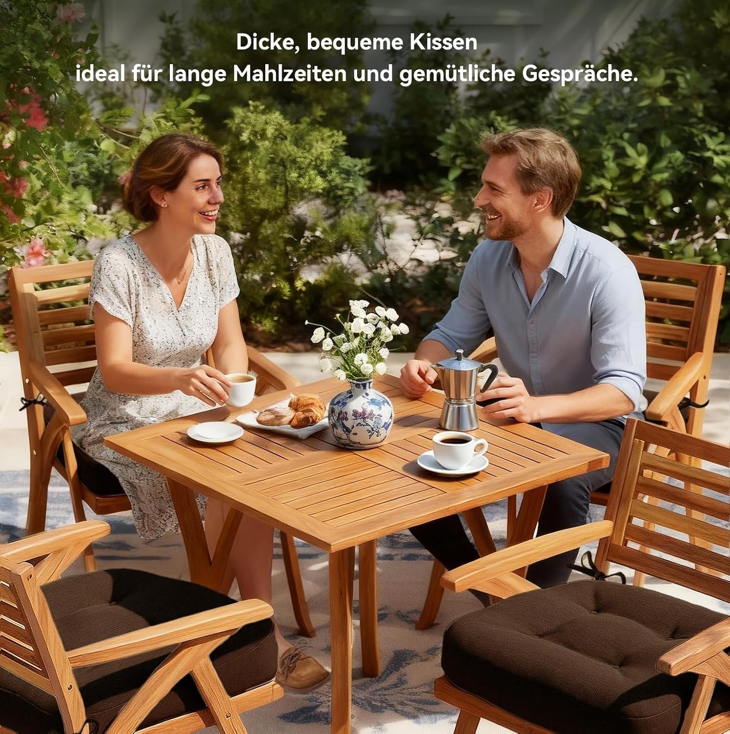 6er-Pack Sitzkissen für Stühle, Braun 6er Pack
