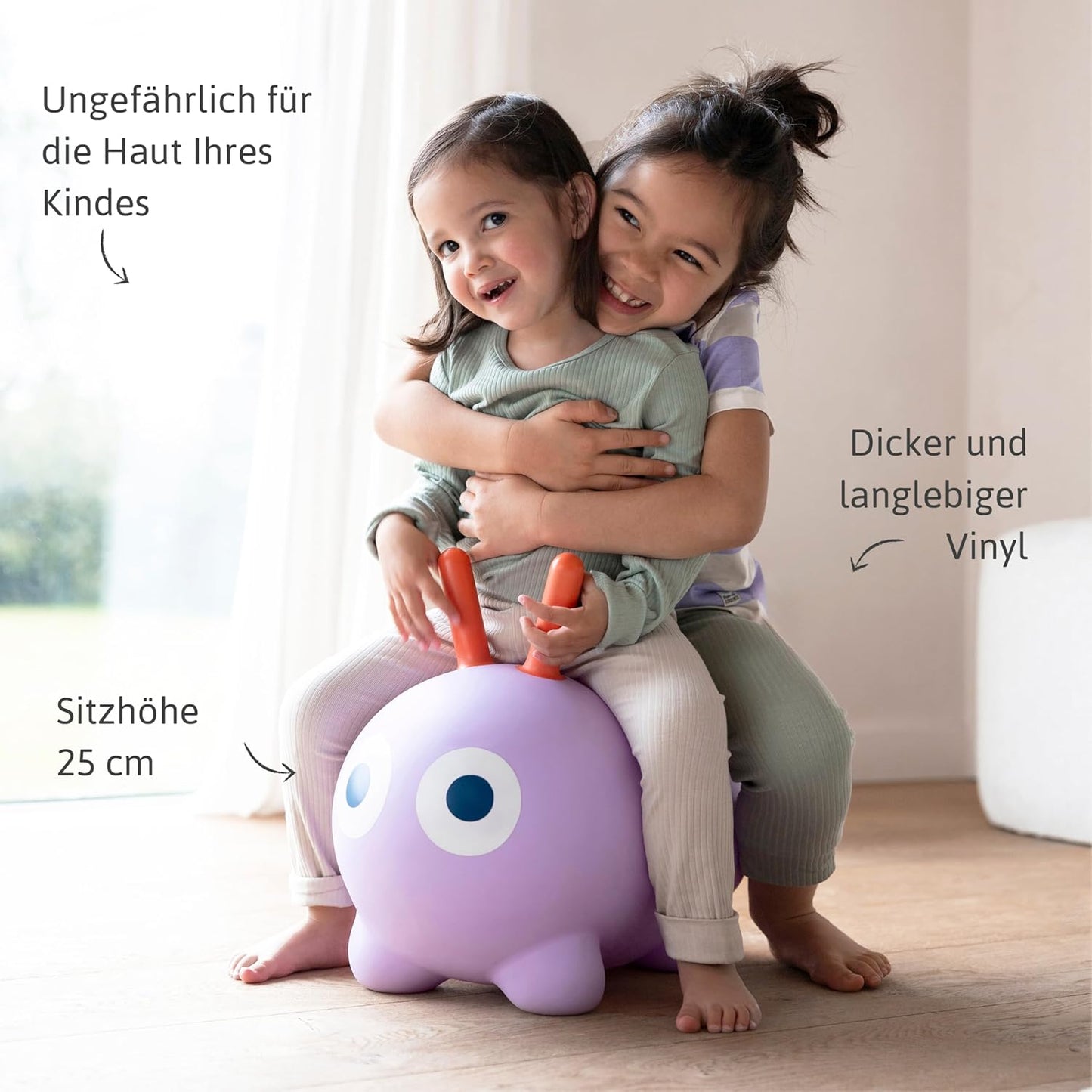 Aufblasbares Skippi-Sprungtier inkl. Pumpe, Lavendel