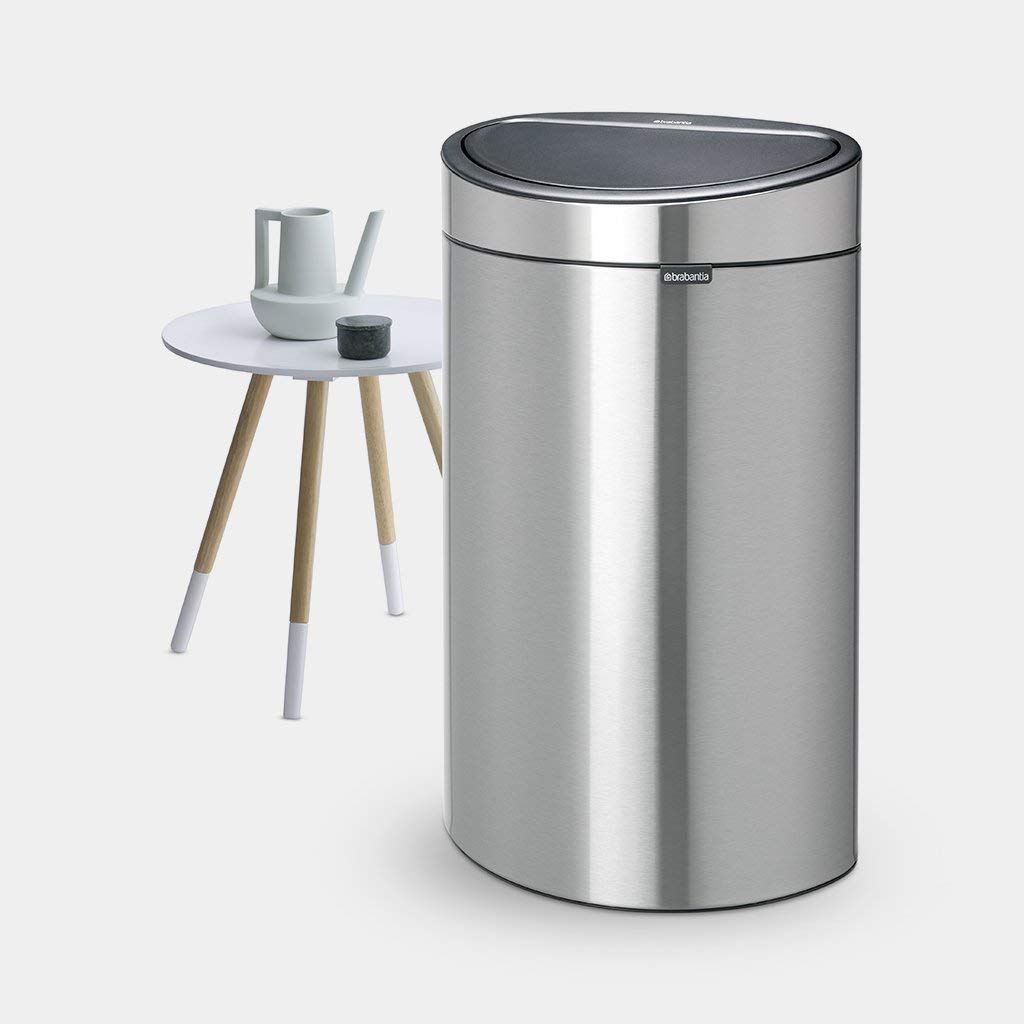Touch Bin mit herausnehmbarem Einsatz, 40 Liter Matt Steel