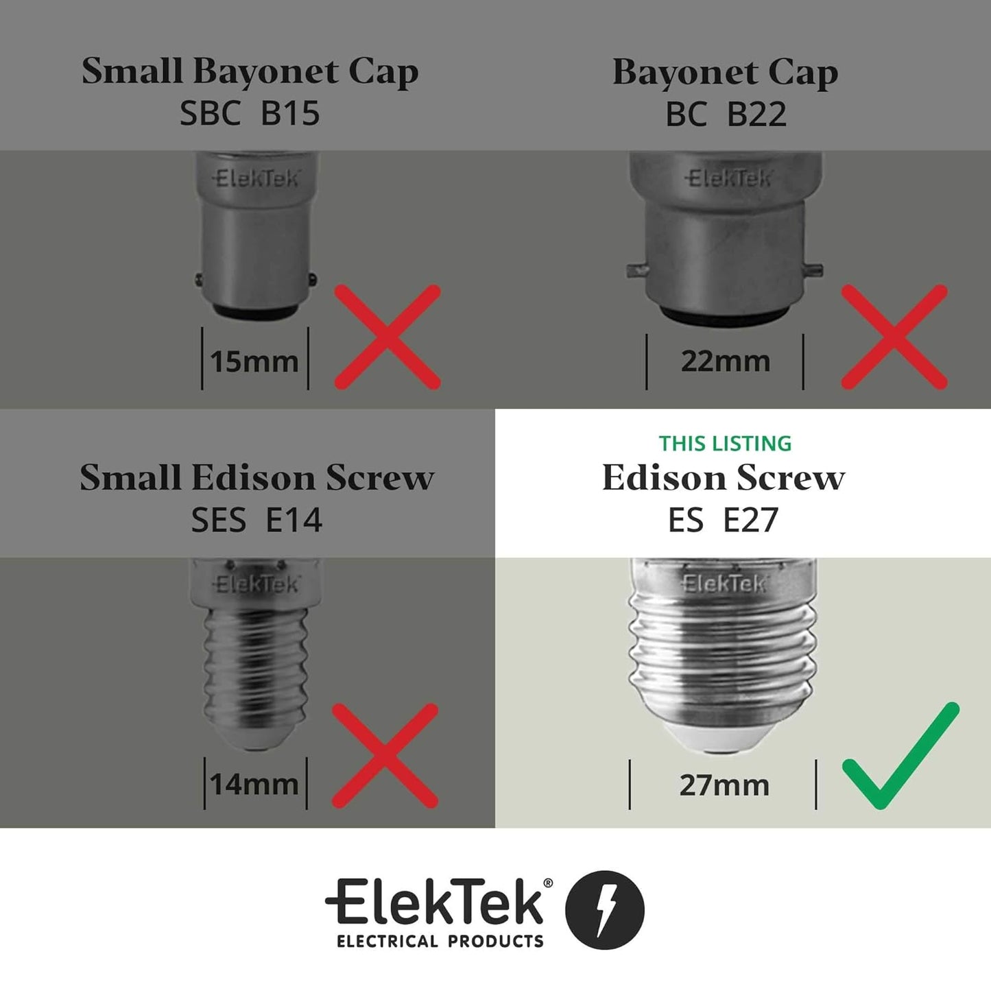 E27 Edison Lampenfassung für Vintage-Lampen, Chrom