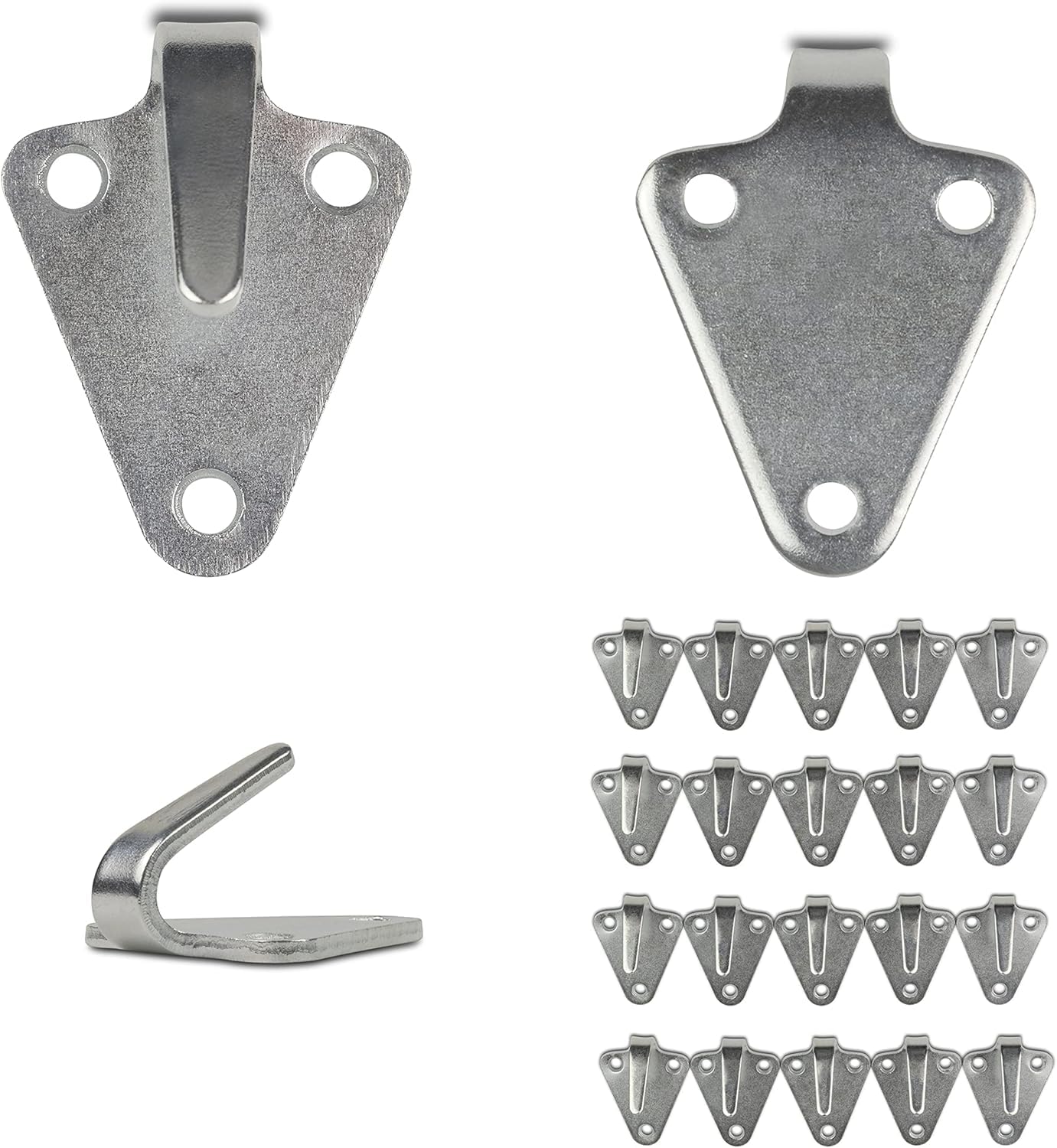 Dreiloch Abspannhaken, 20 Haken ohne Schrauben