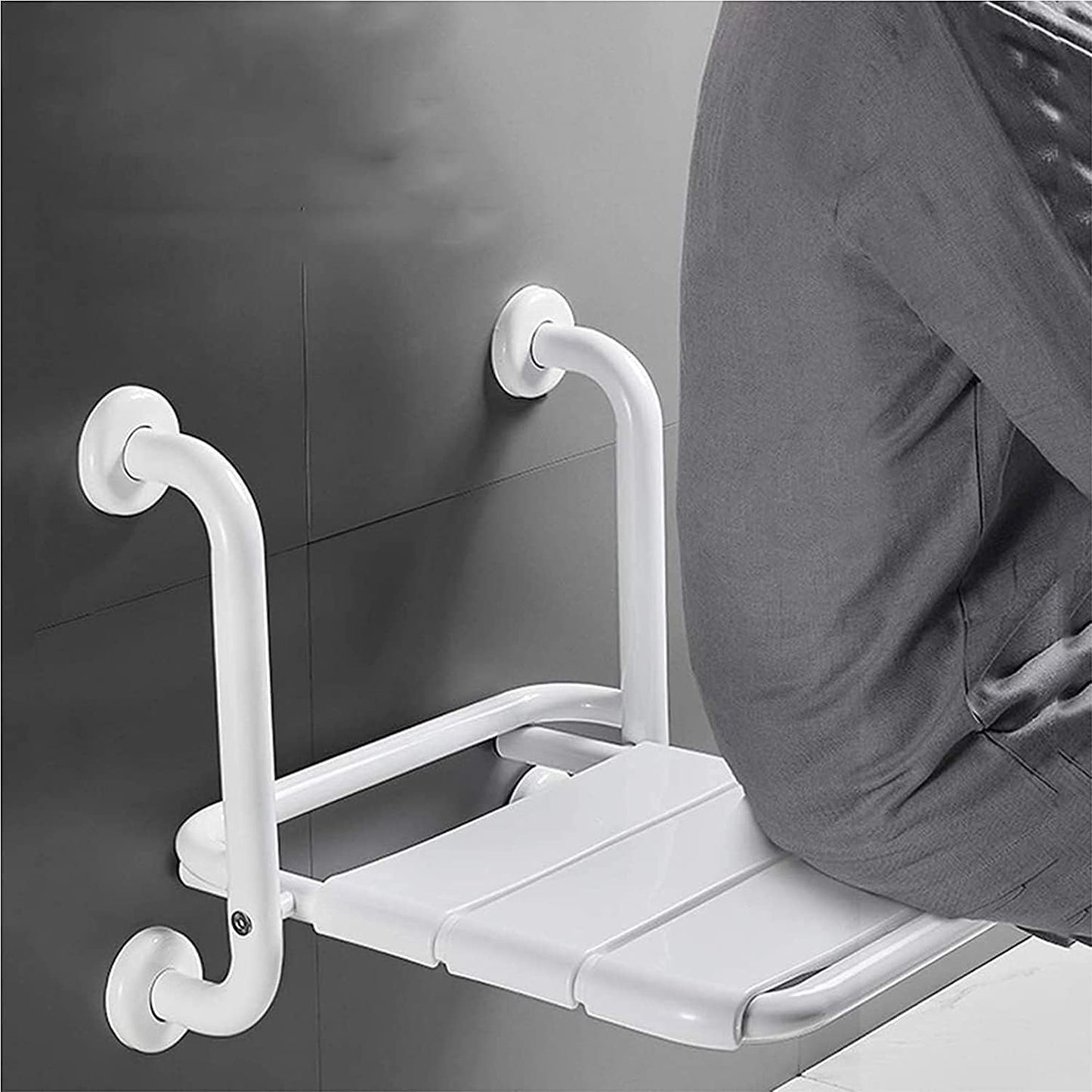 Duschklappsitz für Wandmontage, mit Griffen
