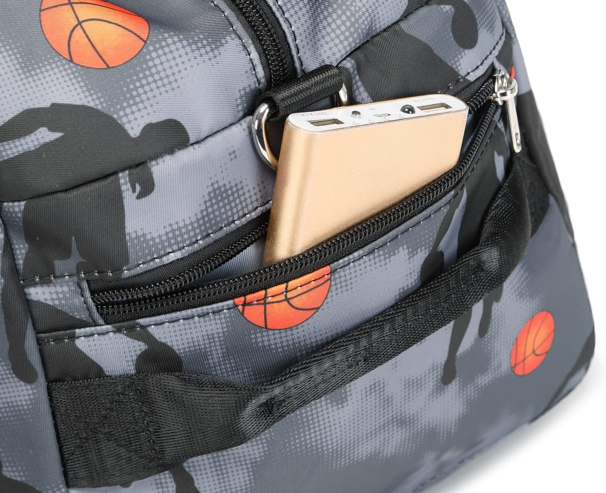 Sporttasche mit Schuh- und Nassfach, 33L, 3-schwarzer Basketball