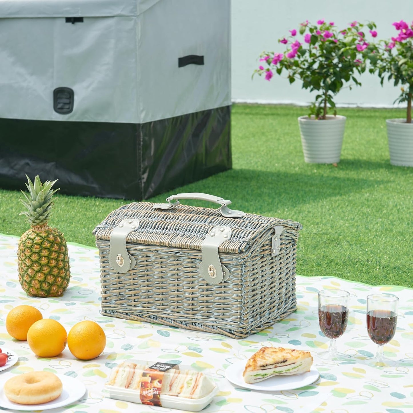 Picknickkorb-Set für 2 Personen mit Kühltasche