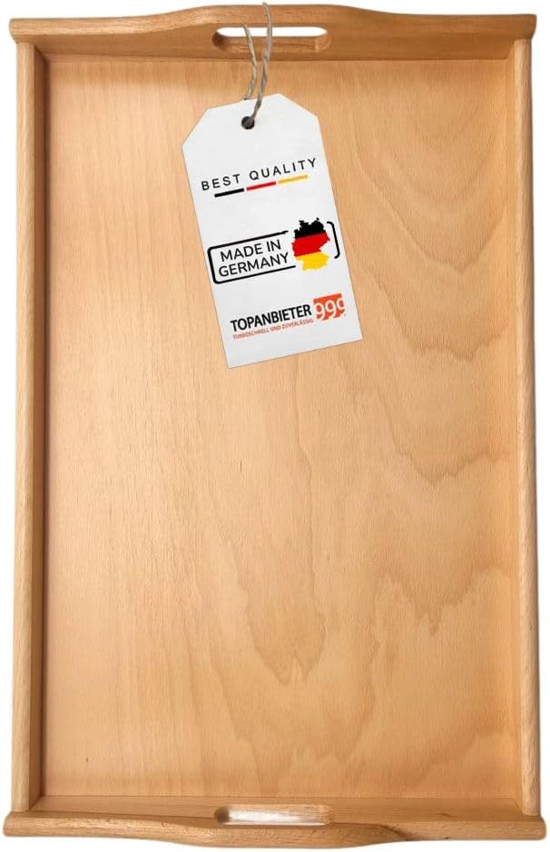 Holz-Serviertablett, Serviertablett Natur Buche Lackiert