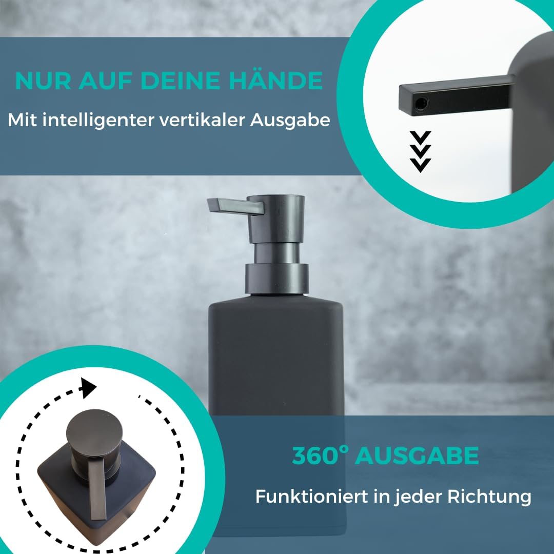 Seifenspender für Küche & Bad, Schwarz Modern
