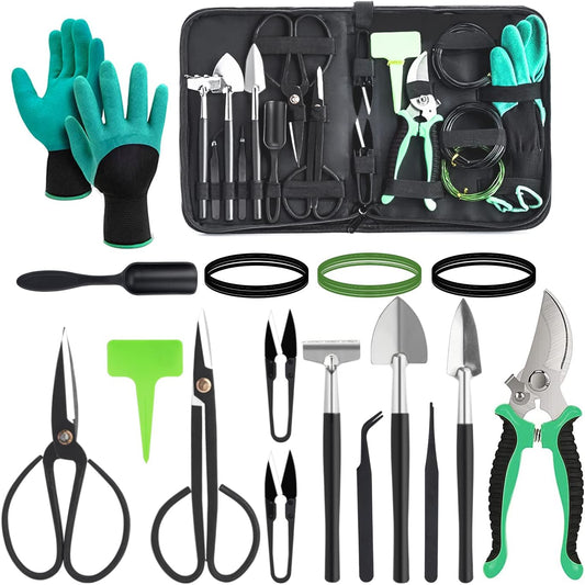 22-Teiliges Gartengeräte-Set für Bonsai-Einsteiger