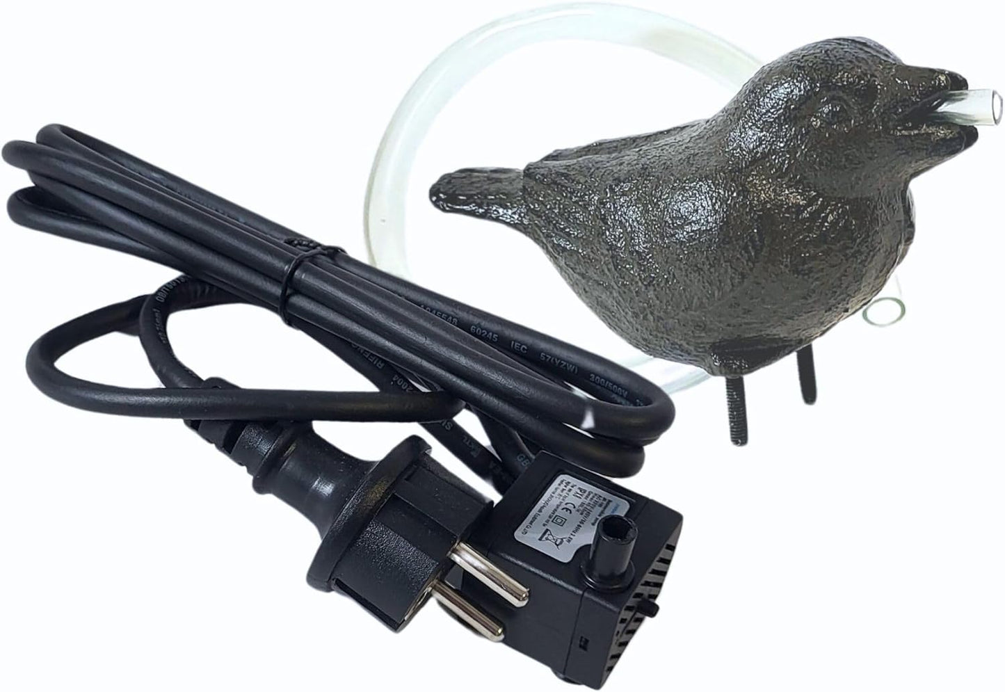 Wasserspeier Spatz mit Pumpe für Miniteich Deko