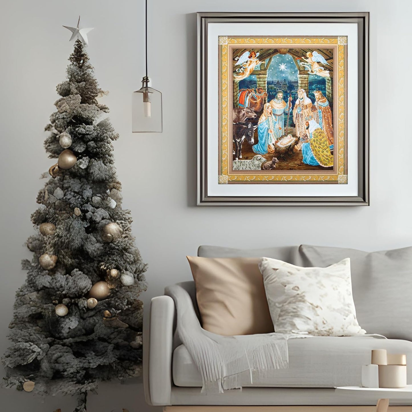 Weihnachtskrippe Diamond Painting 85 x 100 cm, Modern