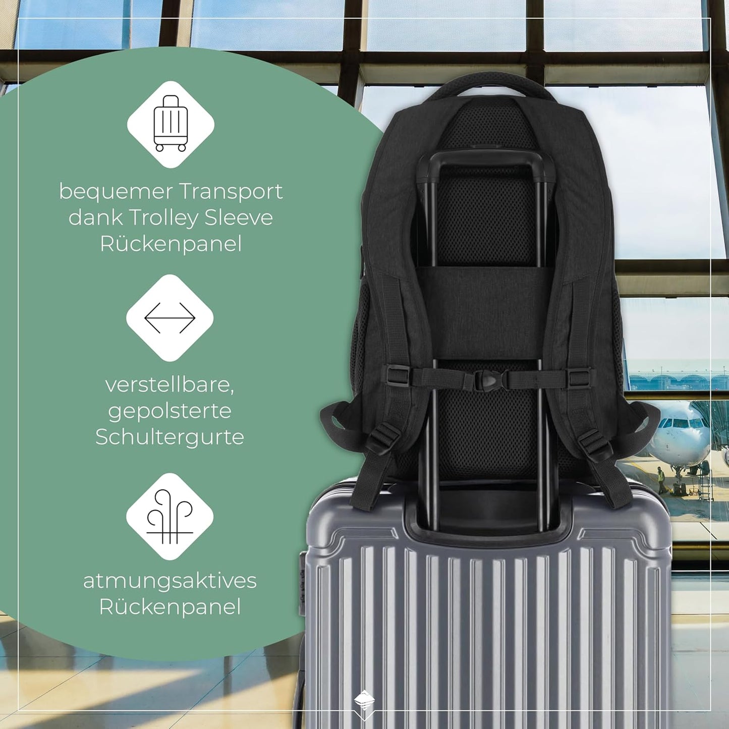 Laptop-Rucksack Basics, Schwarz