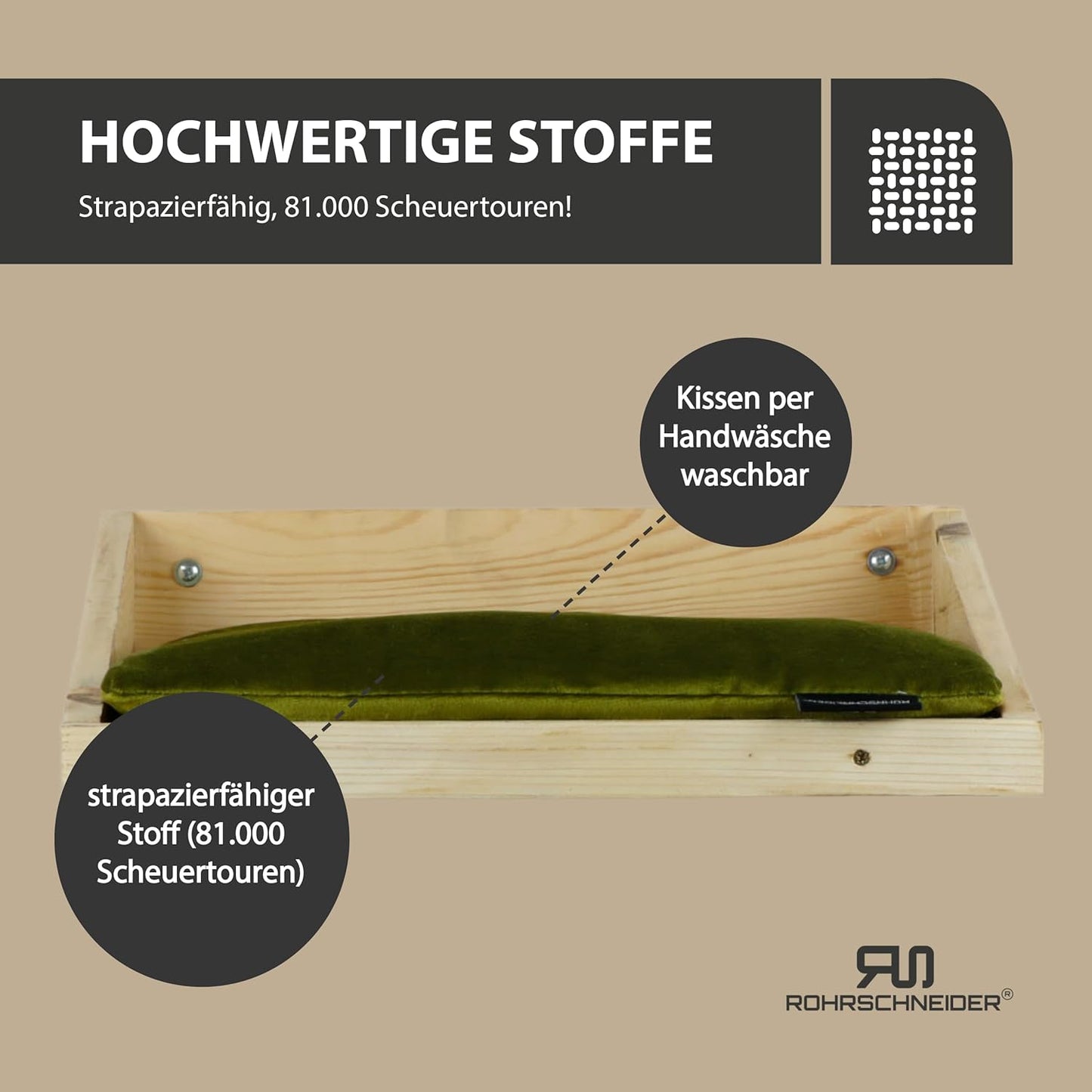 Kletterwand Katzenbett inkl. Kissen, Kiefernholz oliv