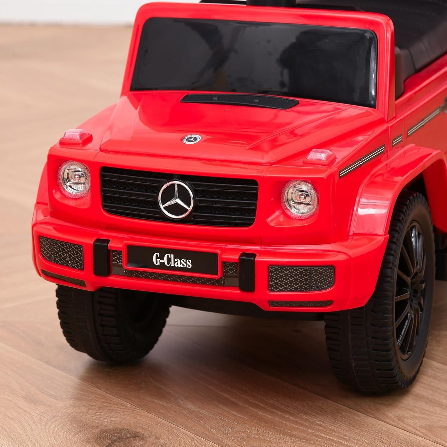 Rutschauto mit Schiebstange, Rot