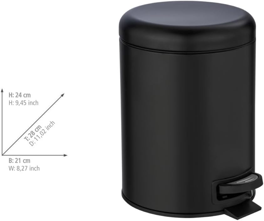 Treteimer Leman, 5 Liter, Schwarz