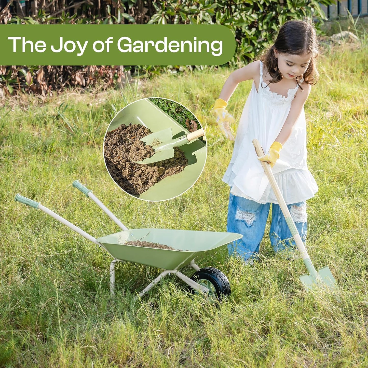 6-teiliges Kinder-Gartenset mit Schubkarre