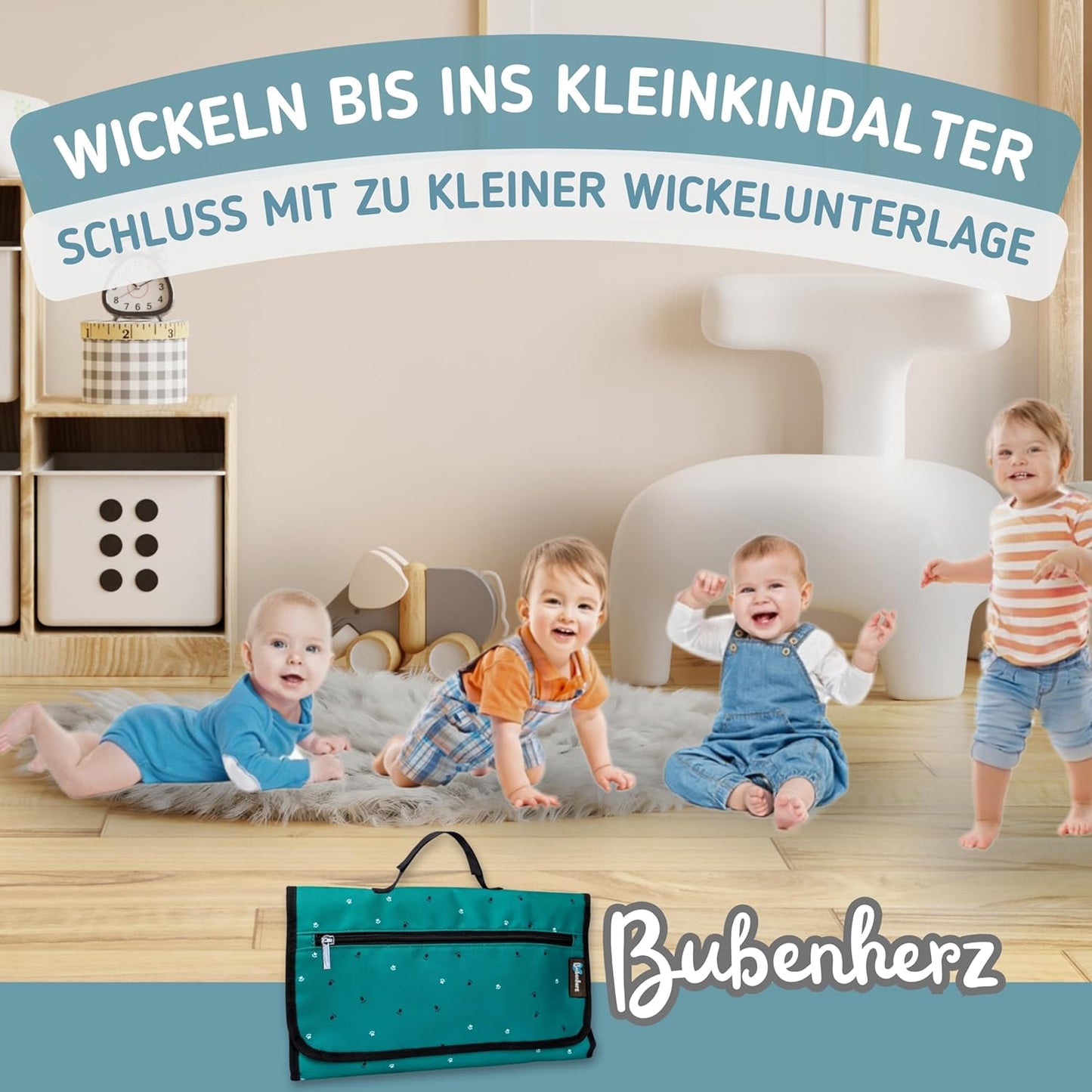 Windeltasche mit XL Wickelunterlage, GREENFEETS